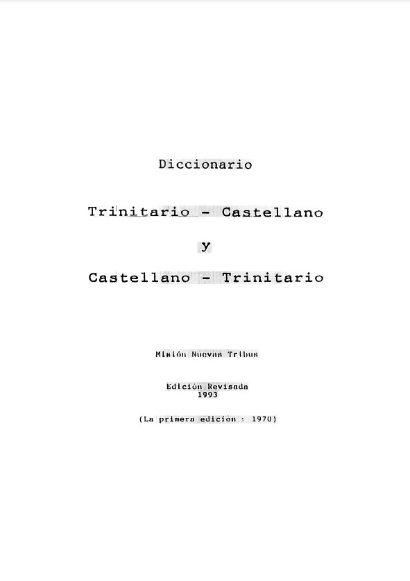 Diccionario trinitario - castellano y castellano - trinitario.