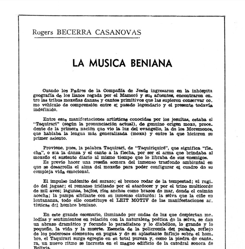 La música Beniana /