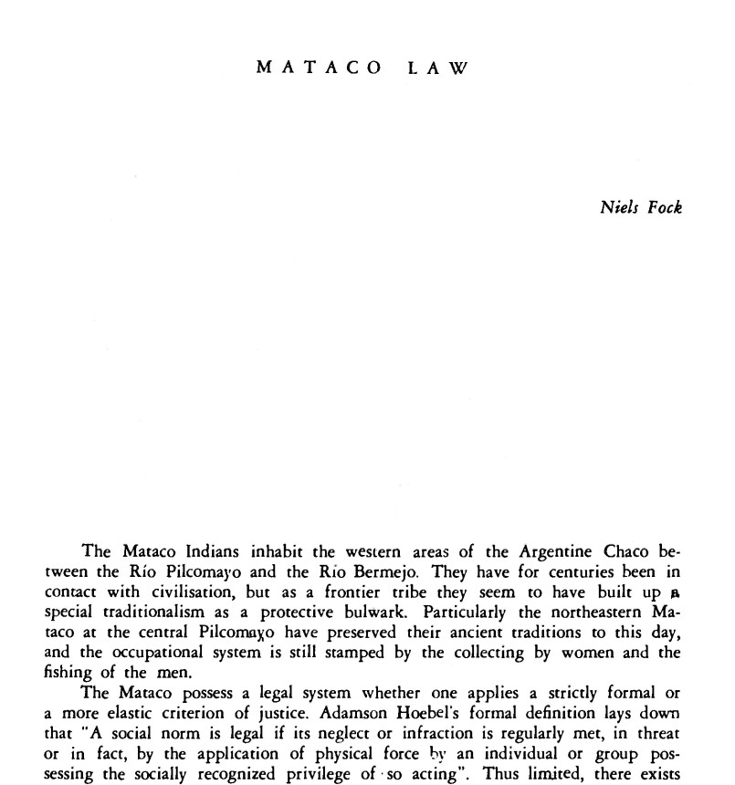 Mataco law /