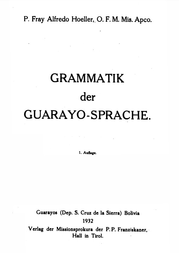 Grammatik der Guarayo-Sprache /