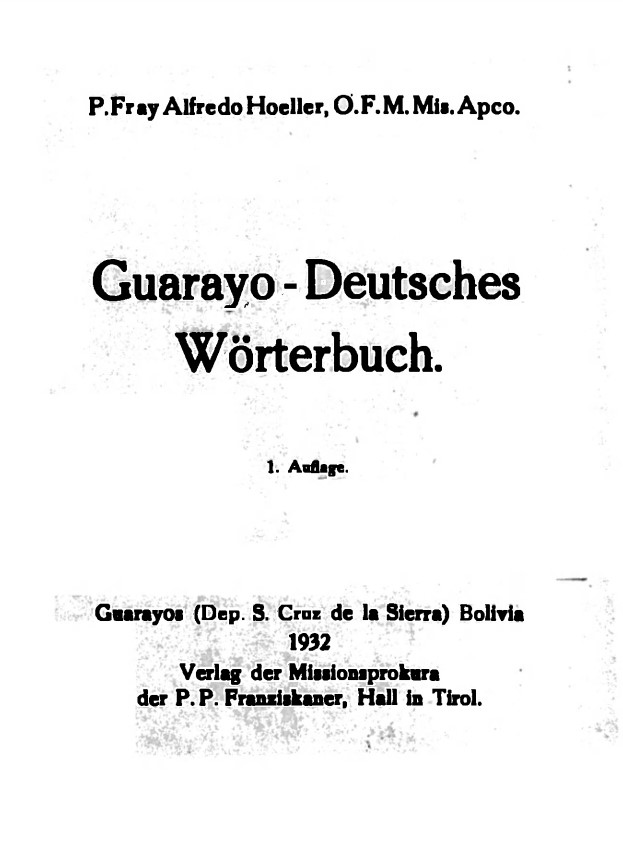 Guarayo-Deutsches Wörterbuch /