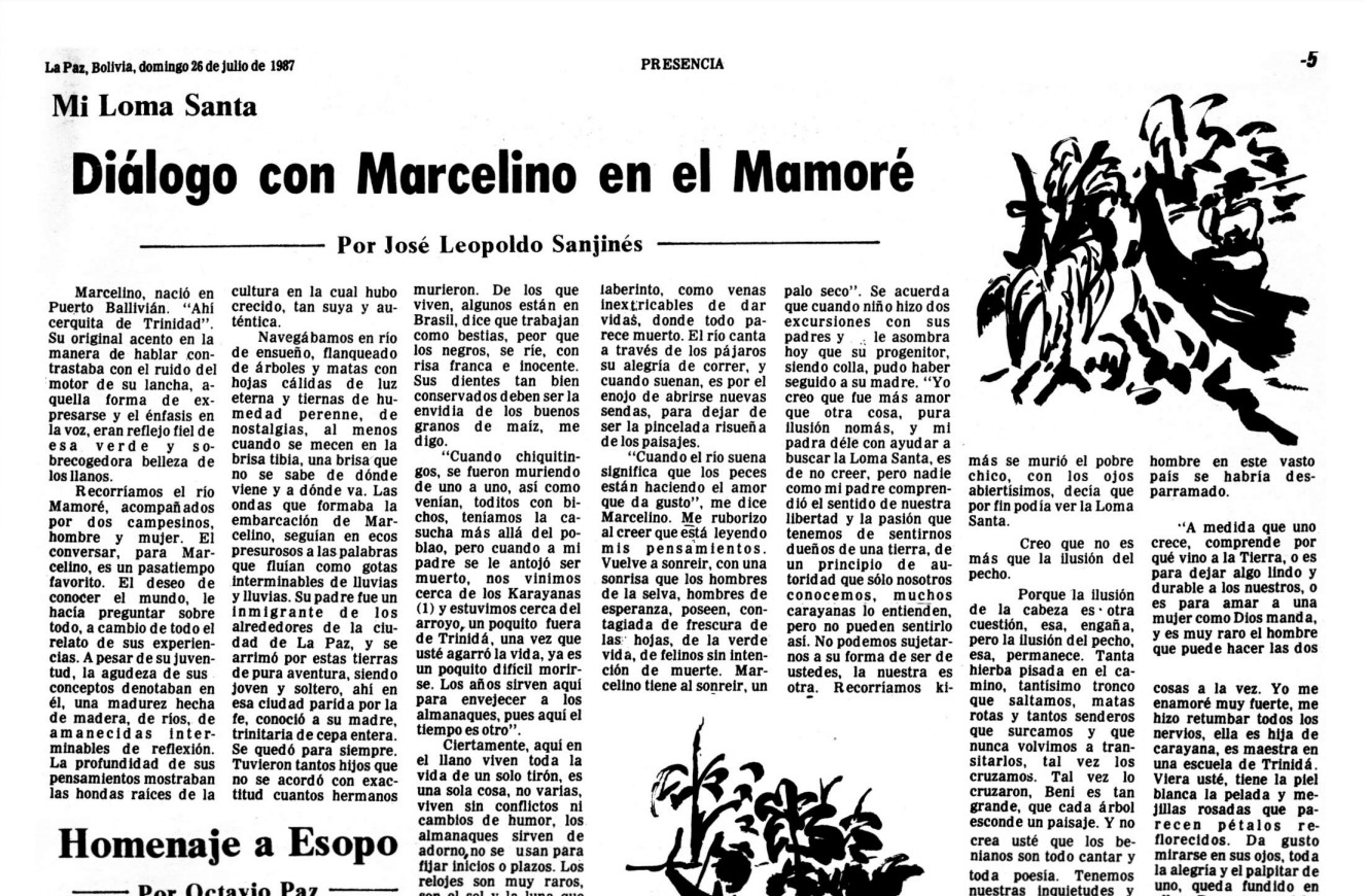 Mi Loma Santa : dialogo con Marcelino en el Mamoré /