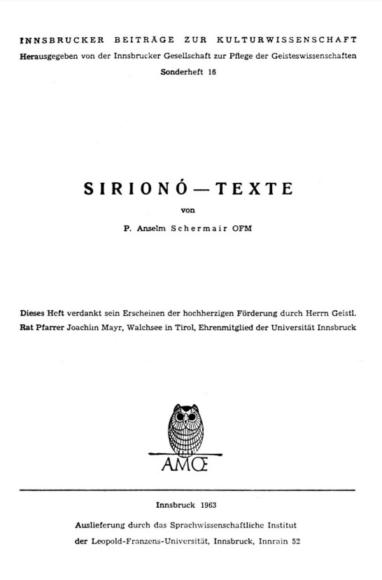 Sirionó-Texte /